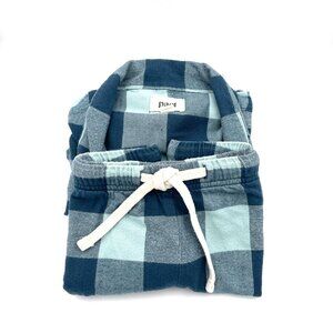 Pact Women's Blue Plaid Pajama Set with Drawstring